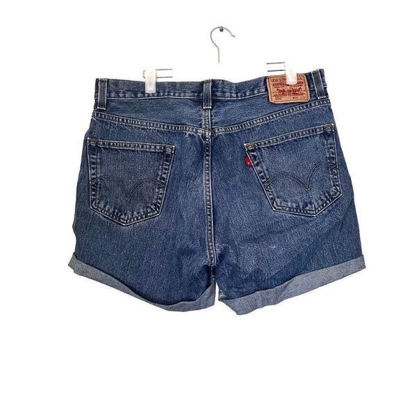 Levi's 550 High Rise Relaxed Fit Rolled Cuffed Hem Denim Shorts Blue Size 36 - Picture 2 of 5